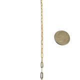 14k Yellow Gold 2.6g Hollow Very Light 3mm Paperclip Link Necklace Italy 22"