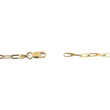 14k Yellow Gold 2.6g Hollow Very Light 3mm Paperclip Link Necklace Italy 22"