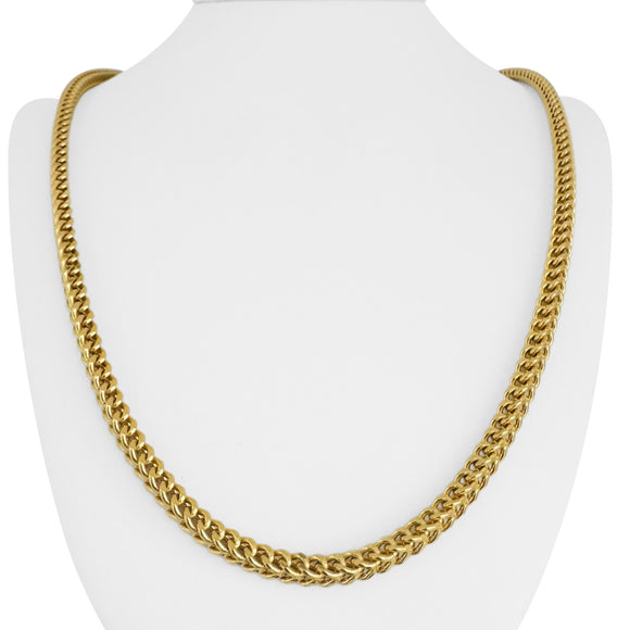 14k Yellow Gold 27.4g Thick Squared 4.5mm Franco Link Chain Necklace 24