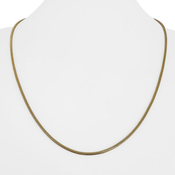 14k Yellow Gold 5.6g Solid Thin 1.5mm Round Snake Link Necklace 20