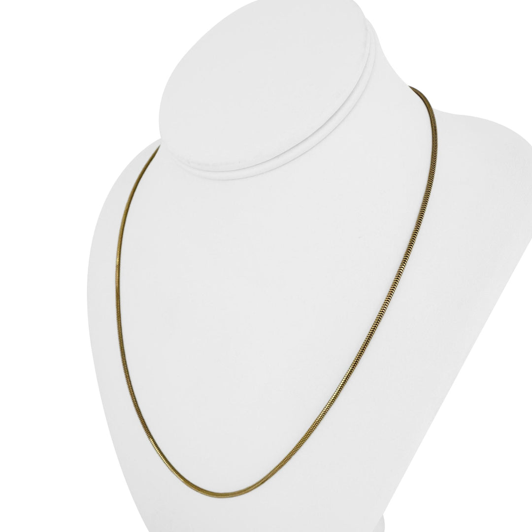 14k Yellow Gold 5.6g Solid Thin 1.5mm Round Snake Link Necklace 20"