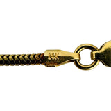 14k Yellow Gold 5.6g Solid Thin 1.5mm Round Snake Link Necklace 20"