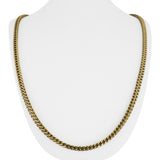 14k Yellow Gold 21.3g Squared 4mm Franco Link Chain Necklace 26"