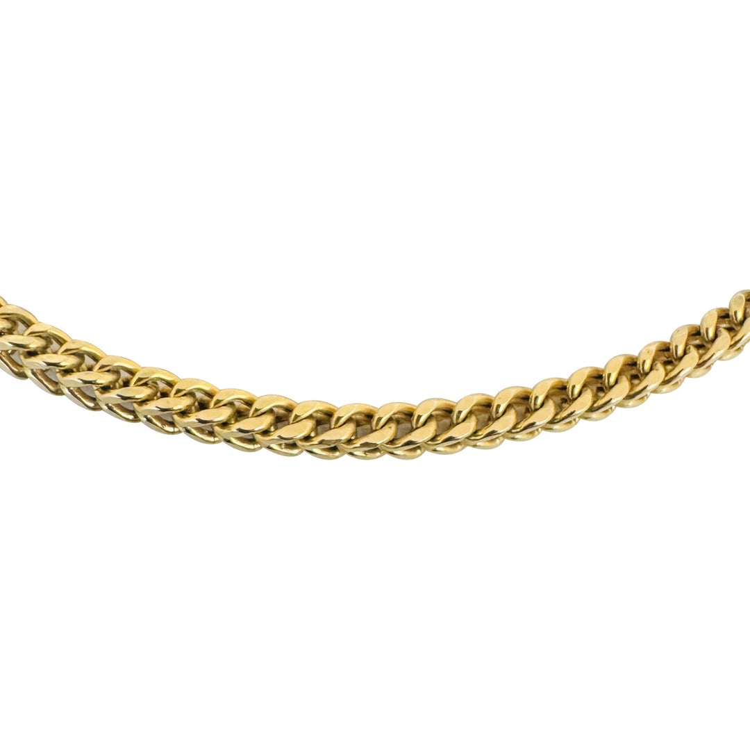 14k Yellow Gold 21.3g Squared 4mm Franco Link Chain Necklace 26"