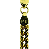 14k Yellow Gold 21.3g Squared 4mm Franco Link Chain Necklace 26"