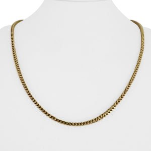 14k Yellow Gold 12.5g Squared 3mm Franco Link Chain Necklace 22"
