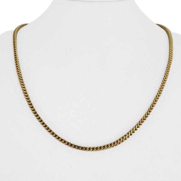 14k Yellow Gold 12.5g Squared 3mm Franco Link Chain Necklace 22