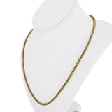 14k Yellow Gold 12.5g Squared 3mm Franco Link Chain Necklace 22"