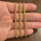 18k Yellow Gold 12.9g Semi Solid 3.5mm Curb Link Chain Necklace 22.5"