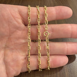 18k Yellow Gold 24.9g Solid 3.5mm Mariner Link Chain Necklace Italy 23.5"