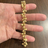 18k Yellow Gold 35.9g Vintage Thick 14mm Tear Drop Link Bracelet Italy 7.25"
