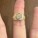 14k Yellow Gold and 0.50cttw Diamond Cluster Men's Vintage Ring Size 9