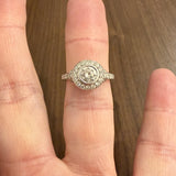 14k White Gold and 0.70cttw Diamond Vintage Halo Ring Size 7.75