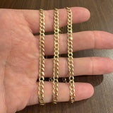 14k Yellow Gold 15.7g Solid Flat 4.5mm Curb Link Chain Necklace 26"