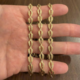 14k Yellow Gold 24.3g Ladies Long 7mm Polished Fancy Link Necklace 30"