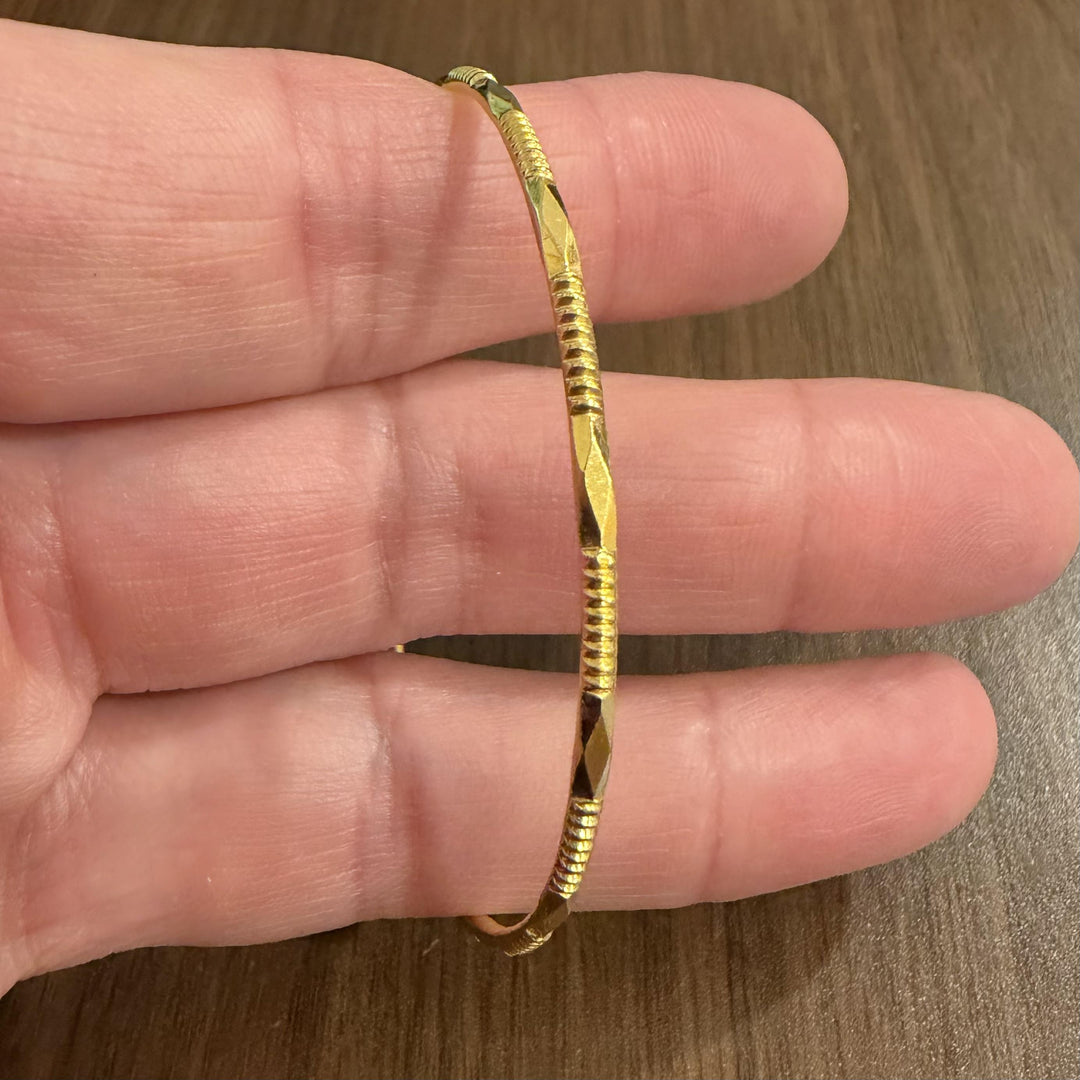 22k Yellow Gold 9.3g Solid Vintage 2.5mm Bangle Bracelet 7.75"