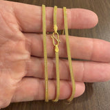 22k Yellow Gold 24g Solid Squared 2.5mm Fancy Link Chain Necklace 24"