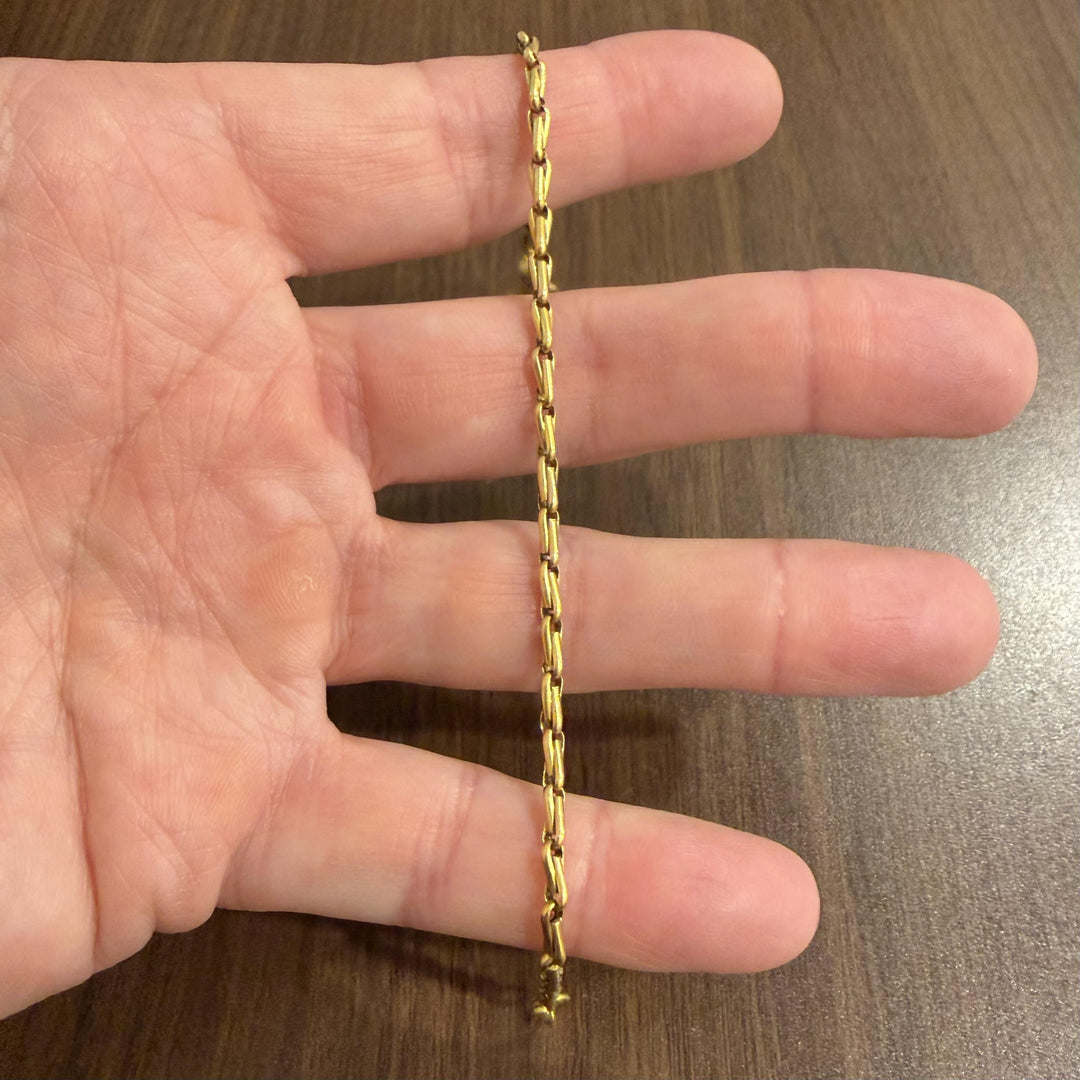 22k Yellow Gold 10g Solid Vintage 3mm Fancy Link Bracelet 8.25"