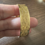 14k Yellow Gold 21.7g Ladies Vintage Concave Satin Finish Bangle Bracelet 7"