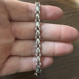 14k White Gold 10.8g Ladies Polished 6mm Fancy Link Bracelet Italy 7.25"