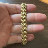14k Yellow Gold 20.7g Ladies Braided 12mm Fancy Link Bracelet Turkey 7"