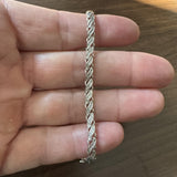 10k White Gold and 0.90cttw Diamond Ladies Link Bracelet 7.25"