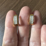 14k Yellow Gold and 2cttw Princess Cut Diamond Vintage Huggie Earrings
