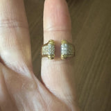 18k Yellow Gold and Diamond Open Flex Band Ring Italy Size 8