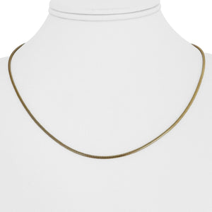 14k Yellow Gold 4.6g Solid Thin 1.5mm Round Snake Link Necklace Italy 18"