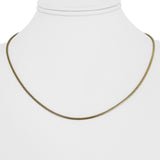 14k Yellow Gold 4.6g Solid Thin 1.5mm Round Snake Link Necklace Italy 18"