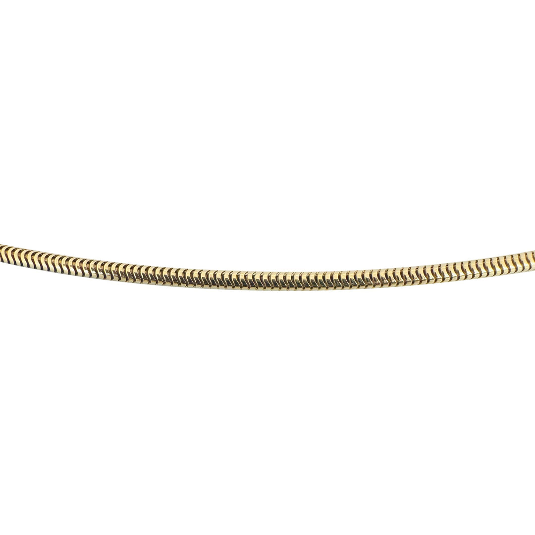 14k Yellow Gold 4.6g Solid Thin 1.5mm Round Snake Link Necklace Italy 18"