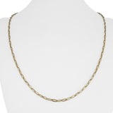 14k Yellow Gold 2.5g Hollow Very Light 2.8mm Paperclip Link Necklace Italy 22"