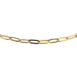 14k Yellow Gold 2.5g Hollow Very Light 2.8mm Paperclip Link Necklace Italy 22"