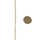 14k Yellow Gold 2.5g Hollow Very Light 2.8mm Paperclip Link Necklace Italy 22"