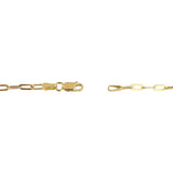 14k Yellow Gold 2.5g Hollow Very Light 2.8mm Paperclip Link Necklace Italy 22"