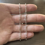 18k White Gold 10.9g Solid Ladies 4mm Fancy Link Chain Necklace 16"