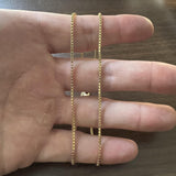 18k Yellow Gold 4g Hollow Light 1.8mm Milor Box Link Chain Necklace Italy 20"