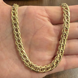 14k Yellow Gold 23.9g Ladies Thick 8mm Polished Fancy Link Necklace Italy 17"