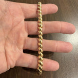 14k Yellow Gold 14.8g Ladies Polished 7mm San Marco Link Bracelet Italy 7.25"