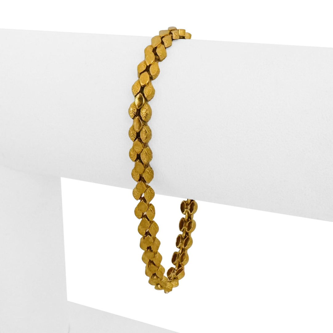 24k Pure Yellow Gold 14.5g Solid Heavy 5.5mm Panther Link Bracelet 7"