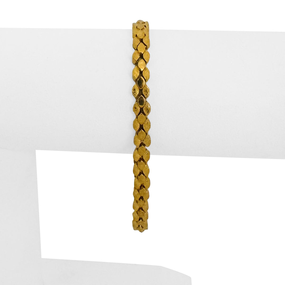 24k Pure Yellow Gold 14.5g Solid Heavy 5.5mm Panther Link Bracelet 7"