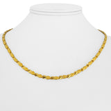 24k Pure Yellow Gold 16.9g Solid Textured Diamond Cut Heart Link Necklace 18"