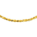 24k Pure Yellow Gold 16.9g Solid Textured Diamond Cut Heart Link Necklace 18"