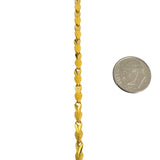 24k Pure Yellow Gold 16.9g Solid Textured Diamond Cut Heart Link Necklace 18"