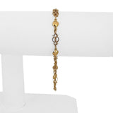 19k Portuguese Yellow Gold 4.8g Vintage Fancy Heart Link Bracelet 7.75"