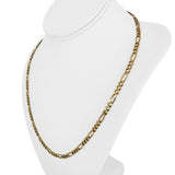19k Portuguese Yellow Gold 23g Solid Heavy 4.5mm Figaro Link Chain Necklace 21"