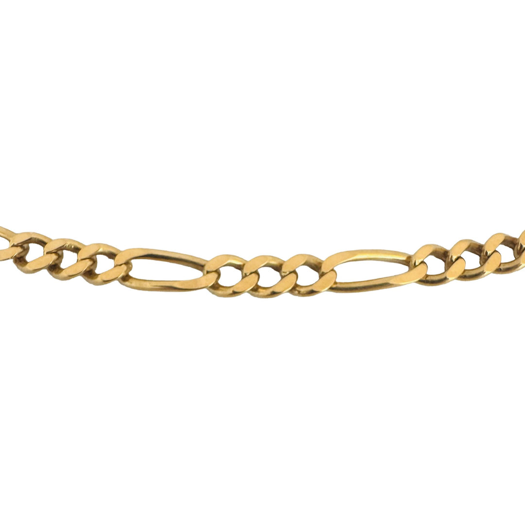 19k Portuguese Yellow Gold 23g Solid Heavy 4.5mm Figaro Link Chain Necklace 21"