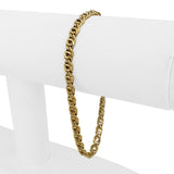 18k Yellow Gold 5.3g Hollow Light 5mm Fancy Curb Link Bracelet Italy 8"
