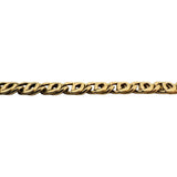 18k Yellow Gold 5.3g Hollow Light 5mm Fancy Curb Link Bracelet Italy 8"