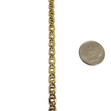 18k Yellow Gold 5.3g Hollow Light 5mm Fancy Curb Link Bracelet Italy 8"